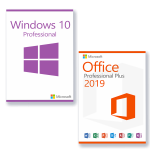 Microsoft Windows 10 Professional + Office 2019 Professional Plus License for 3 devices